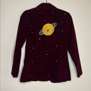 Chic Velvet Women's Blazer in Deep Burgundy